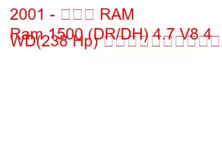 2001 - ダッジ RAM
Ram 1500 (DR/DH) 4.7 V8 4 WD(238 Hp) 燃料消費量と技術仕様