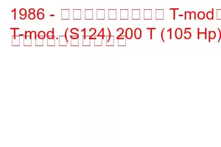 1986 - メルセデス・ベンツ T-mod。
T-mod. (S124) 200 T (105 Hp) 燃料消費量と技術仕様
