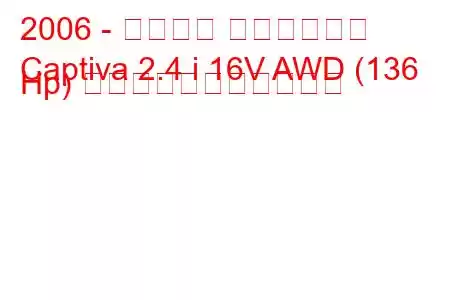 2006 - シボレー キャプティバ
Captiva 2.4 i 16V AWD (136 Hp) の燃料消費量と技術仕様