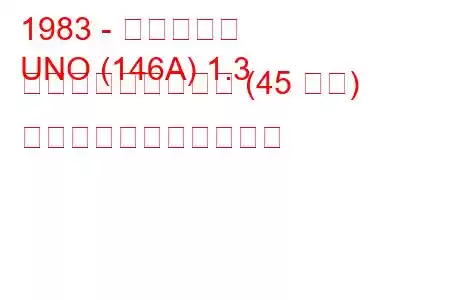1983 - フィアット
UNO (146A) 1.3 スーパーディーゼル (45 馬力) の燃料消費量と技術仕様
