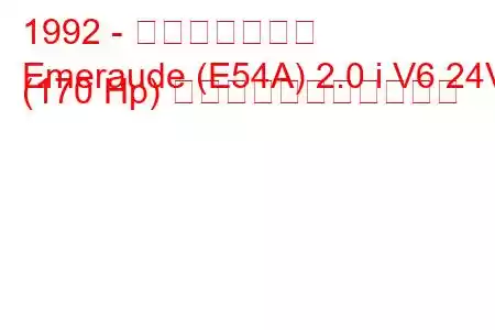 1992 - 三菱エメロード
Emeraude (E54A) 2.0 i V6 24V (170 Hp) の燃料消費量と技術仕様