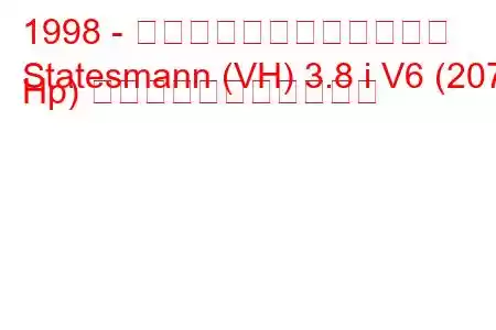 1998 - ホールデン・ステイツマン
Statesmann (VH) 3.8 i V6 (207 Hp) の燃料消費量と技術仕様