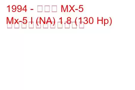 1994 - マツダ MX-5
Mx-5 I (NA) 1.8 (130 Hp) の燃料消費量と技術仕様