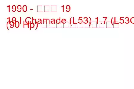 1990 - ルノー 19
19 I Chamade (L53) 1.7 (L53C) (90 Hp) の燃料消費量と技術仕様