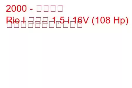 2000 - 起亜リオ
Rio I セダン 1.5 i 16V (108 Hp) の燃料消費量と技術仕様