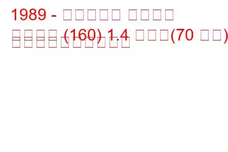 1989 - フィアット ティーポ
活版印刷 (160) 1.4 つまり(70 馬力) 燃料消費量と技術仕様