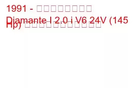 1991 - 三菱ディアマンテ
Diamante I 2.0 i V6 24V (145 Hp) の燃料消費量と技術仕様