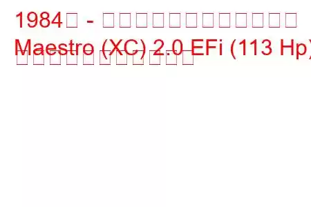 1984年 - オースティン・マエストロ
Maestro (XC) 2.0 EFi (113 Hp) の燃料消費量と技術仕様