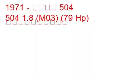 1971 - プジョー 504
504 1.8 (M03) (79 Hp) 燃料消費量と技術仕様