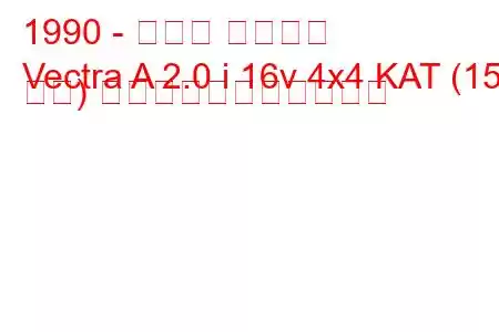 1990 - オペル ベクトラ
Vectra A 2.0 i 16v 4x4 KAT (150 馬力) の燃料消費量と技術仕様