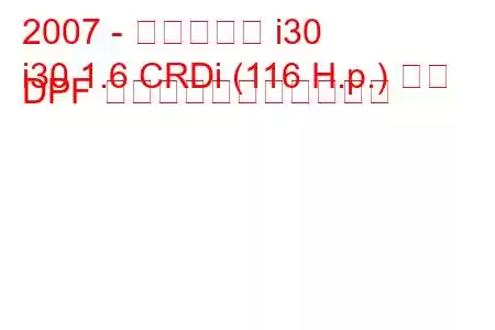 2007 - ヒュンダイ i30
i30 1.6 CRDi (116 H.p.) 自動 DPF の燃料消費量と技術仕様