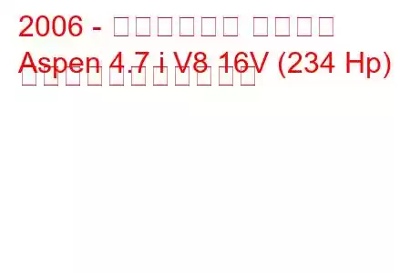 2006 - クライスラー アスペン
Aspen 4.7 i V8 16V (234 Hp) の燃料消費量と技術仕様